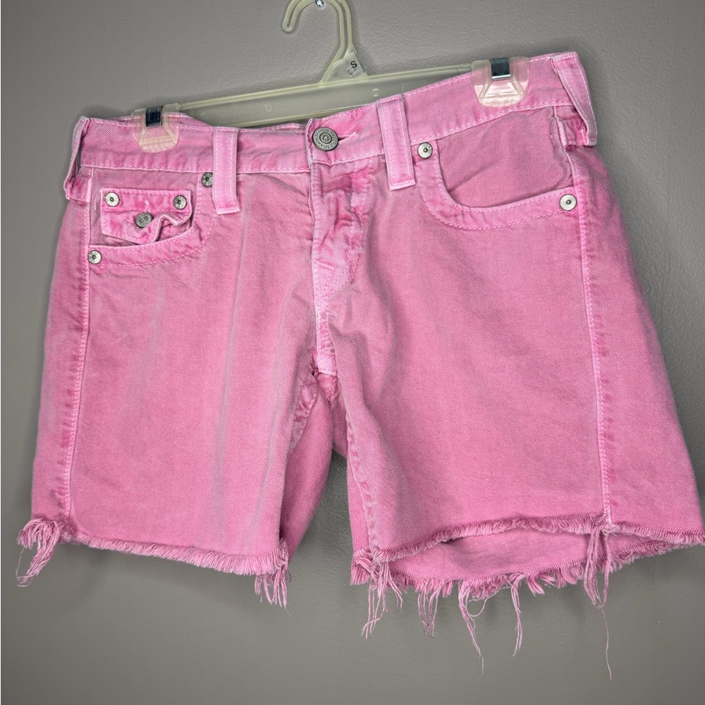 True Religion YTK size women’s 27 overdye jade button fly Jean Shorts